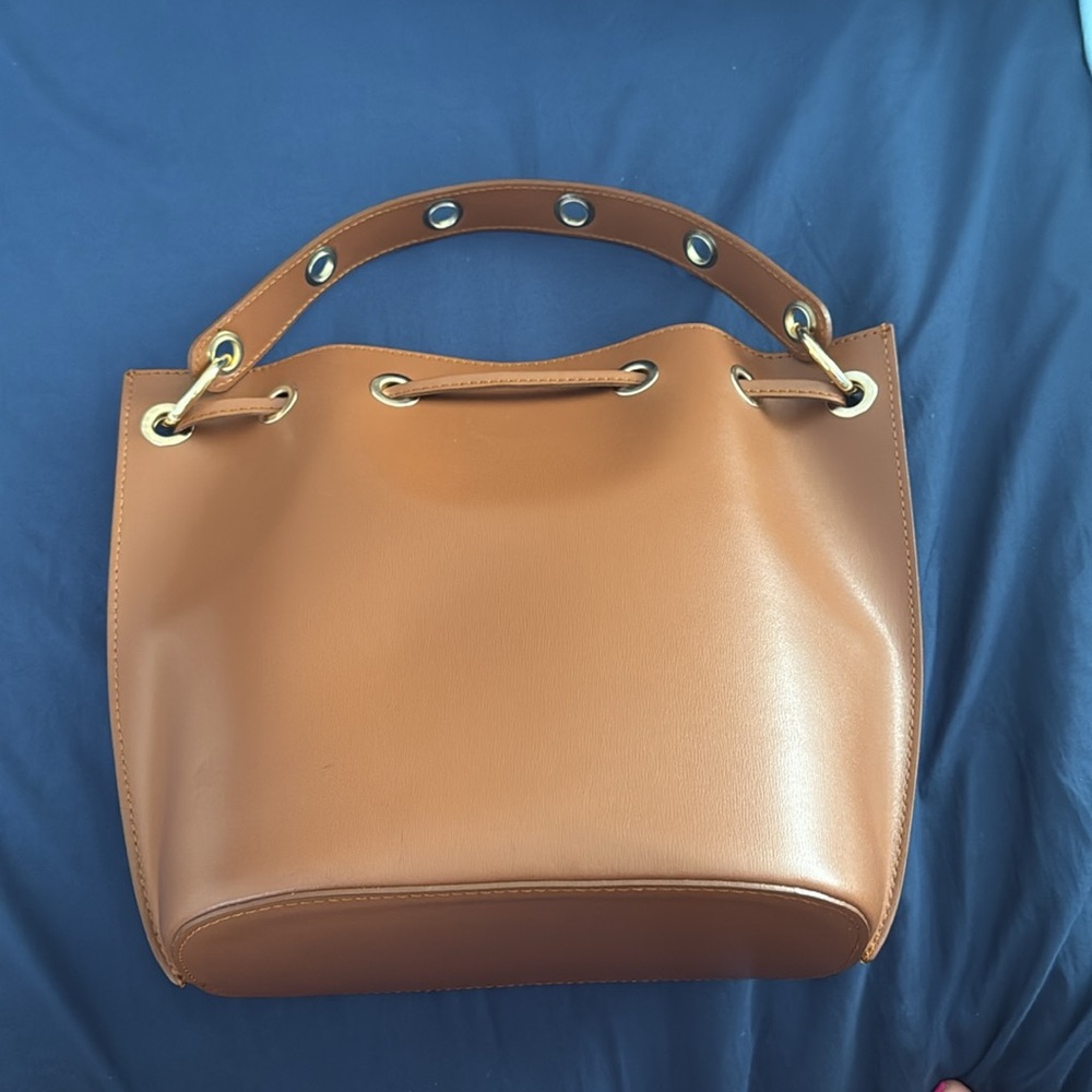 MaxMara Tan Shoulder Bag with Drawstring Closure